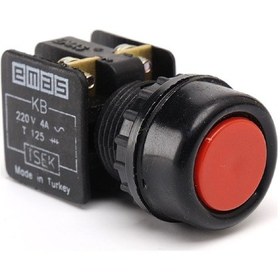 Resim Emas Kb12rk ,kontak-1k Etanj Kırmızı Yaylı M22 Buton 