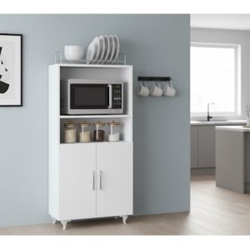 Resim YAMAN DEKORASYON 2 Kapaklı Mini Fırın Ve Mikrodalga Dolabı 