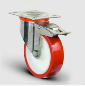 Resim Ssez01Zkp125 Paslanmaz Döner Tablalı Poliüretan Tekerlek N11.58159 