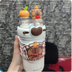 Resim senacacollection Diller Çelik Termos Matara Çift İçim 520 ml 