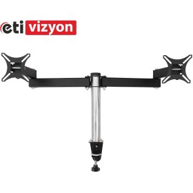 Resim Etivizyon Dm-02 Masa Üstü Monitör Askı Aparatı Iki Kollu 17"-27" 