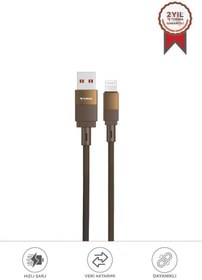 Resim Torima U18 Kahverengi USB İle Lightning Şarj ve Data Kablosu 