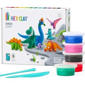 Resim Hey Clay Hava İle Kuruyan Kil 15'li Kutu - Dinozorlar 