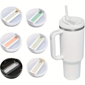 Resim 1 adet 40oz Termos Kapak ve Pipet Deliği - Geniş Ağızlı Bardaklar için Yedek Spor Su Şişesi Üstü - Sızdırmaz ve Dayanıklı 