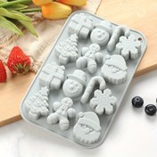 Resim 1 adet, Noel Çikolata Kalıbı, 3D Silikon Kalıp, 14 Boşluklu Kek Kalıbı, Puding Kalıbı, Pişirme Araçları, Mutfak Aletleri, Mutfak Aksesuarları 