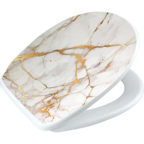 Resim Geseus Home Beyaz Granit Desen Klozet Kapağı 