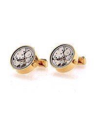 Resim Omark Cotton Watch Gold Saat Mekanizmalı Kol Düğmesi Abgwy364 