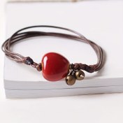 Resim Boho Elegant El Yapımı Seramik Kalp Kolye, Çok Telli Etnik Stil, Günlük Giyim ve Hediye Verme için Esnek, Tüm Mevsim Aksesuar 