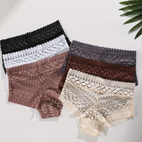 Resim 6 Paket Orta Bel Dantel Kadın İç Çamaşırı Romantik, Zarif, Yumuşak ve Rahat Külotlar Güzel, Nefes Alabilir ve Esnek Dört Mevsim İç Çamaşırı 