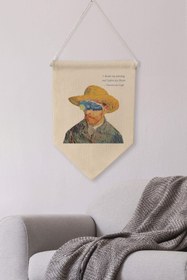 Resim Yatak Odası Pinterest Duvar Dekoru, Van Gogh Sanat Serisi, Kanvas Flama Askılı Duvar Örtüsü NO:429 - Renkli - 19 / 21 x 30 