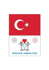 Resim Türk Bayrağı ve Temiz Okul Bayrağı Raşel (2'li) 70x105 