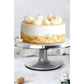 Resim Pasta Hazırlama Standı Paslanmaz Pasta Standı Çelik Pasta Sıvama 30 cm 