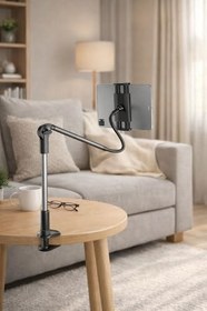 Resim Kenly Tablet ve Telefon Standı 12.9'' - Esnek Uzun Kollu Tutucu, 360° Dönebilir, Güçlü Mandallı Masa/Karyola Aparatı, iPad & iPhone & Android Uyumlu, Eller Serbest Kullanım 