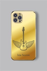 Resim Kanatlı Gitar Aynalı Full Gold Kılıf 