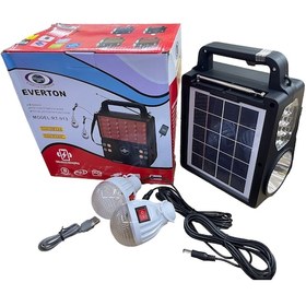 Resim Everton Rt 913 Şarjlı Fm/usb/bt Güneş Enerjili 2 Ampullü Solar Set Kablosuz Telefon Şarj Özelikli 