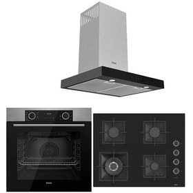 Resim Fryart Airfryer Hava Fritözü Yağsız Kızartma XE63MI - SC405 - D100 3lü Cam Siyah Ankastre Set 