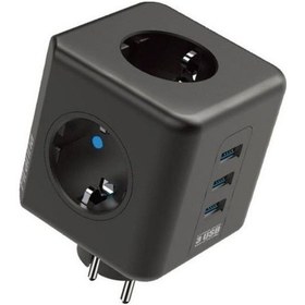 Resim Büro Ev Ofis İçin 3priz 3usb Isı Termal Akım Çocuk Korumalı Küp Tip Grup Priz 