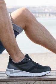 Resim 27440 Siyah - Beyaz Erkek Günlük Rahat Yazlık Yürüyüş Koşu Sneaker Spor Ayakkabı 