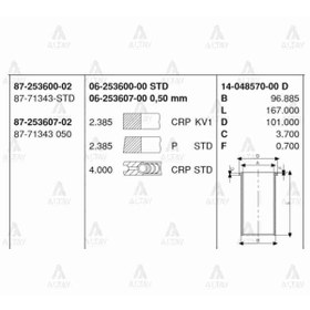 Resim Genel Markalar Piston Segmanlı Ceres 2.4 Std 8771343std 