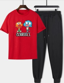Resim uyguntarz Unisex Gumball Baskılı 2'li Eşofman Takımı 