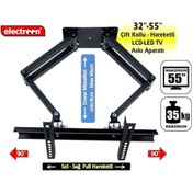 Resim Electroon 32'' 55'' Çift Kollu Hareketli Lcd Led Tv Askı Aparatı 