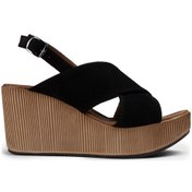 Resim Deery Hakiki Süet Siyah Kadın Sandalet Siyah (492261870) Siyah 