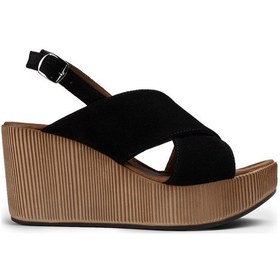 Resim Deery Hakiki Süet Siyah Kadın Sandalet Siyah (492261870) Siyah 