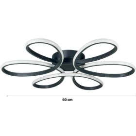 Resim Antrasit Renk Modern Tasarım Yatak Odası -Salon-Mutfak Gün Işığı ve Beyaz(Çift Renk) LED Avize 