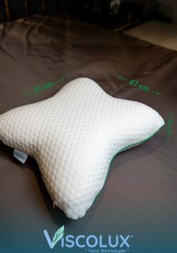 Resim Visco Kelebek Yastık - Özel Ortopedik Boyun Destekli Visco Yastık 57x45x13 Yeşil 