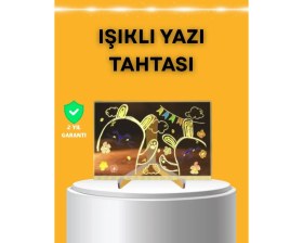 Resim TKÇ Masaüstü ve Duvara Monte Edilebilir LED Işıklı Yazı Panosu 
