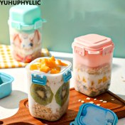 Resim YUHUPHYLLIC taşınabilir salata kabı kaşık ve baharatlık ile - sızdırmaz, plastik yemek kutusu, yoğurt, yulaf ezmesi ve sağlıklı atıştırmalıklar için uygun - piknik, öğle yemeği ve kahvaltı için ideal 