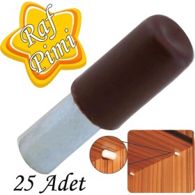 Resim Glaswen Raf Pimi Plastik Başlı Cam Tutucu Çivisi Mobilya Dolap Pimi Kahverengi (25 Adet) 