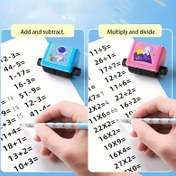Resim 2 adet Matematik Mühür Seti - Öğretmenler ve Ebeveynler için Uygun Mürekkep - Tekrar Kullanılabilir Toplama, Çıkarma, Çarpma ve Bölme Araçları, Kompakt Tasarım, Kırmızı/Mavi 