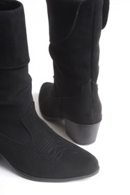 Resim Riccon Kadın Kısa Western Çizme 0012891 Siyah Süet 