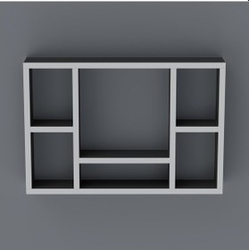 Resim Kenzlife kitaplık neşve 040*060*20 gri duvar rafı 