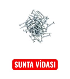 Resim 3,5x35 Sunta Mdf Ağaç Menteşe Ray Montaj Vidası 100 Adet - 