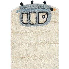 Resim Cool Halı Cool Cotton Krem Bebek Halısı Yıkanabilir Kaymaz Yumuşak Araba Desen Yuvarlak Çocuk Halısı Krem 