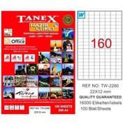 Resim Tanex Laser Etiket 100 YP 22x12 MM Laser-Copy-Inkjet TW-2280 