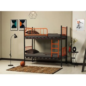 Resim Dzgn Home Metis Genç Çocuk Yatak Odası Metal Ranza Ve Karyola - 90 X 200 Cm - Turuncu 90 x 200 CM 