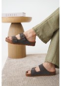 Resim Arizona Günlük Ortopedik Unisex Tokalı Terlik Kahverengi 