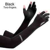 Resim Erkekler & Kadınlar için 1 Çift UV Koruma Soğutucu Kol Kollukları - Ergonomik Uyumlu, Koşu, Bisiklet Sürme, Balık Tutma, Araç Kullanımı İçin İki Parmak Tasarımlı Nefes Alabilir Güneş Koruyucu Kollar - Makinede Yıkanabilir, Yazlık Kişisel Soğutma Cihazları, Esnek Kumaş Eldiven 