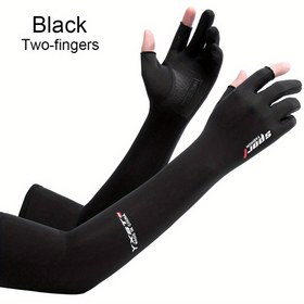 Resim Erkekler & Kadınlar için 1 Çift UV Koruma Soğutucu Kol Kollukları - Ergonomik Uyumlu, Koşu, Bisiklet Sürme, Balık Tutma, Araç Kullanımı İçin İki Parmak Tasarımlı Nefes Alabilir Güneş Koruyucu Kollar - Makinede Yıkanabilir, Yazlık Kişisel Soğutma Cihazları, Esnek Kumaş Eldiven 