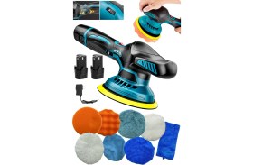 Resim Tekno Trust Orbital Kablosuz Akülü Lityum 2x Batarya 6 Devir Ayarlı Detay Pasta Cila Zımpara Polisaj Makinesi 