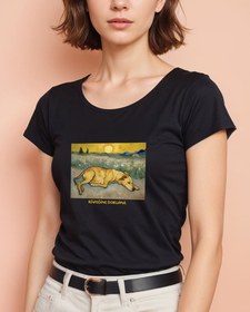 Resim Huzur - Van Gogh Sokakta Geniş Yaka Tişört 