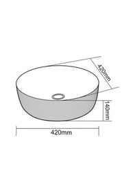 Resim Lena E-5004A Tezgah Üstü Porselen Lavabo 