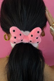 Resim Pembe Papyon Peluş Simit Toka 