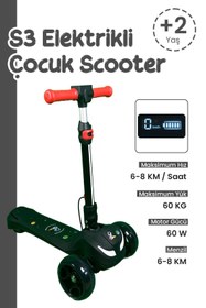 Resim Elektron Kids S3 Elektirikli Çocuk Scooter (Siyah) 
