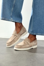 Resim 5in1Canpolat Açık Vizon Süet Örgü Makosen 25396 