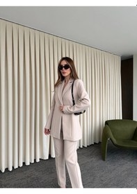 Resim Laluvia Taş Belden Oturtma Blazer Ceket - 9684 Taş 