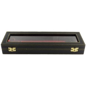 Resim Siyah Renk Cam Kapaklı İçi Kırmızı Astarlı 3'lü Deri Tesbih Kutus 